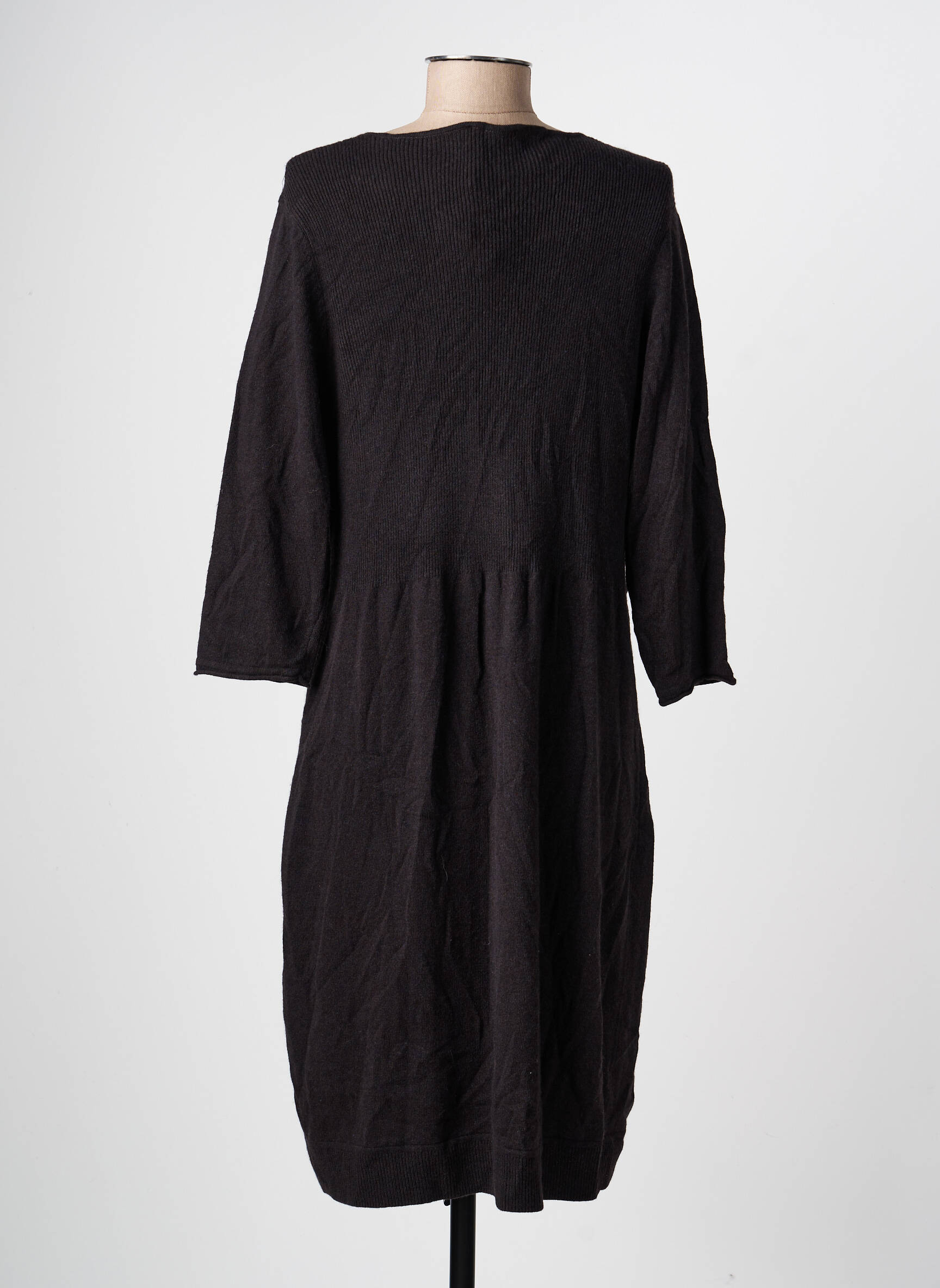 Robe pull col v manches longues noir OLSEN femme