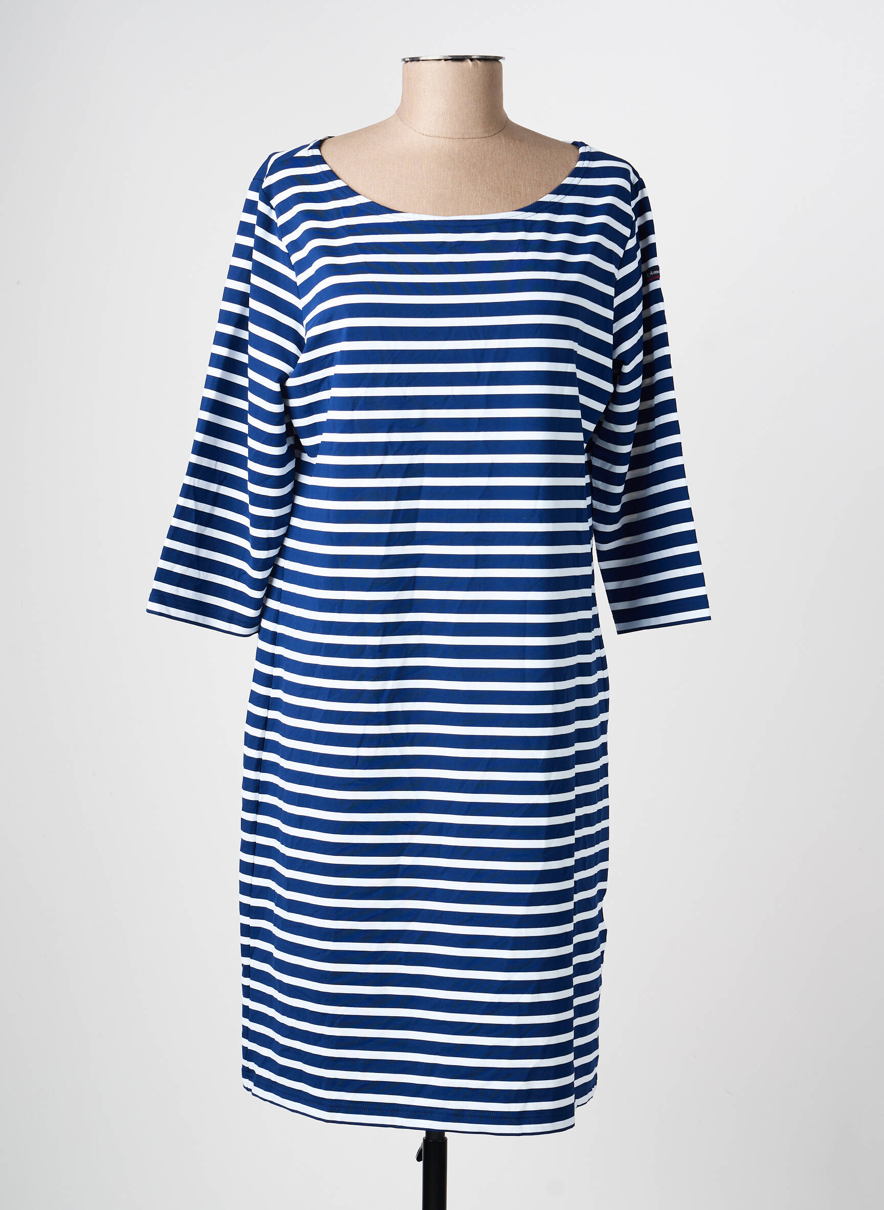Robe mi-longue manches 3/4 manches 3/4 bleu ARMOR LUX femme