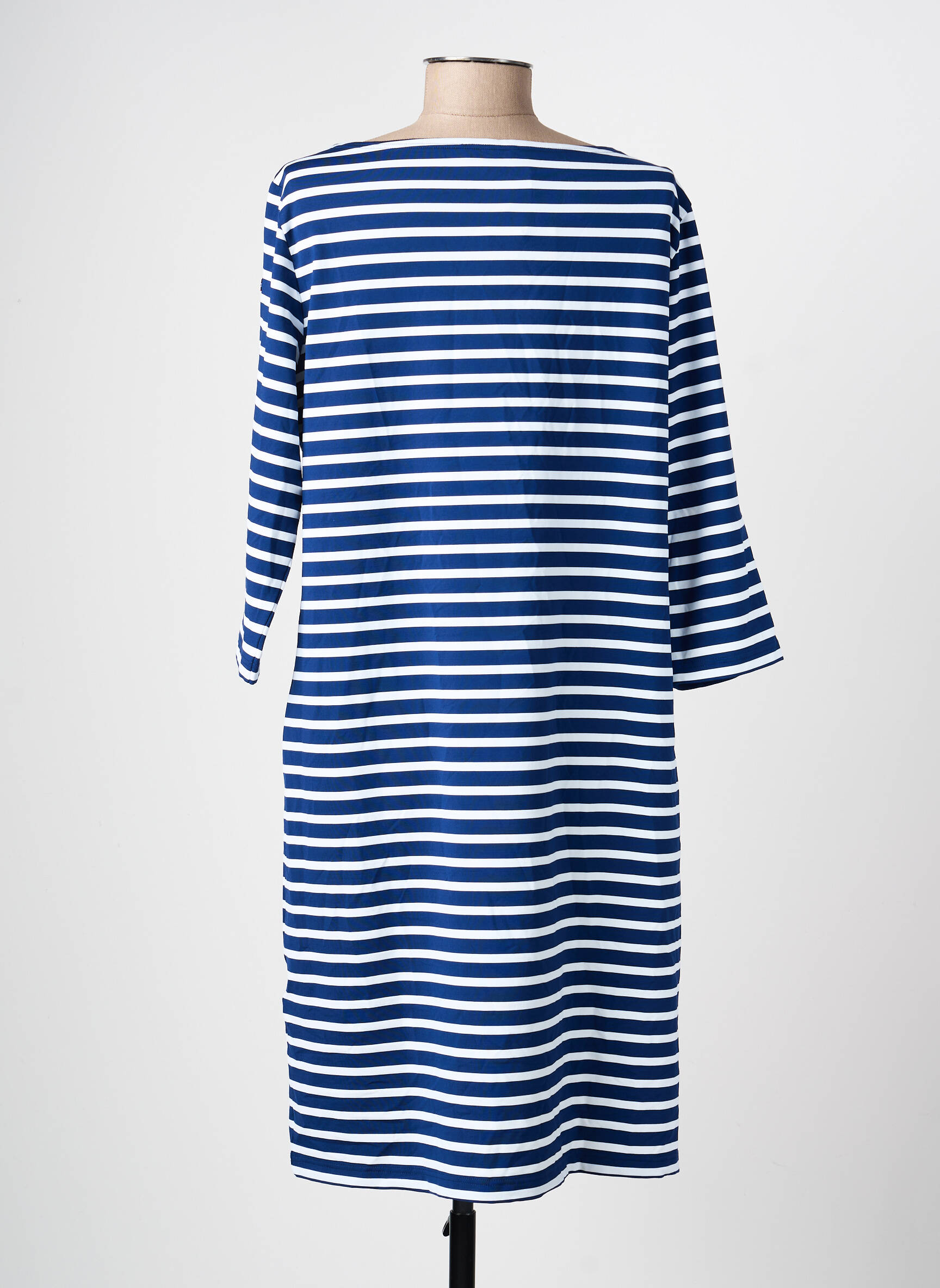 Robe mi-longue manches 3/4 manches 3/4 bleu ARMOR LUX femme