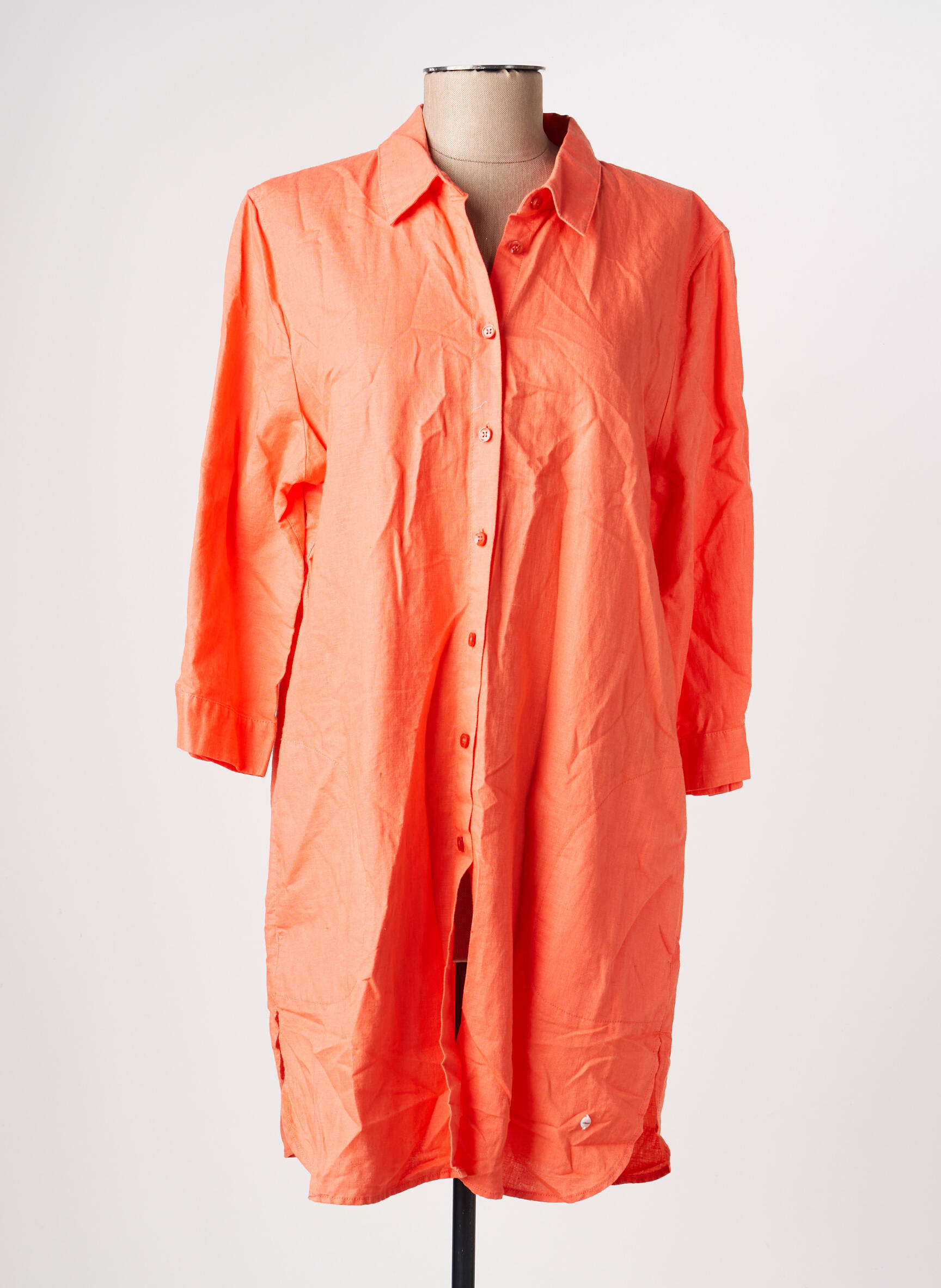 Robe mi-longue manches 3/4 manches 3/4 orange OLSEN femme