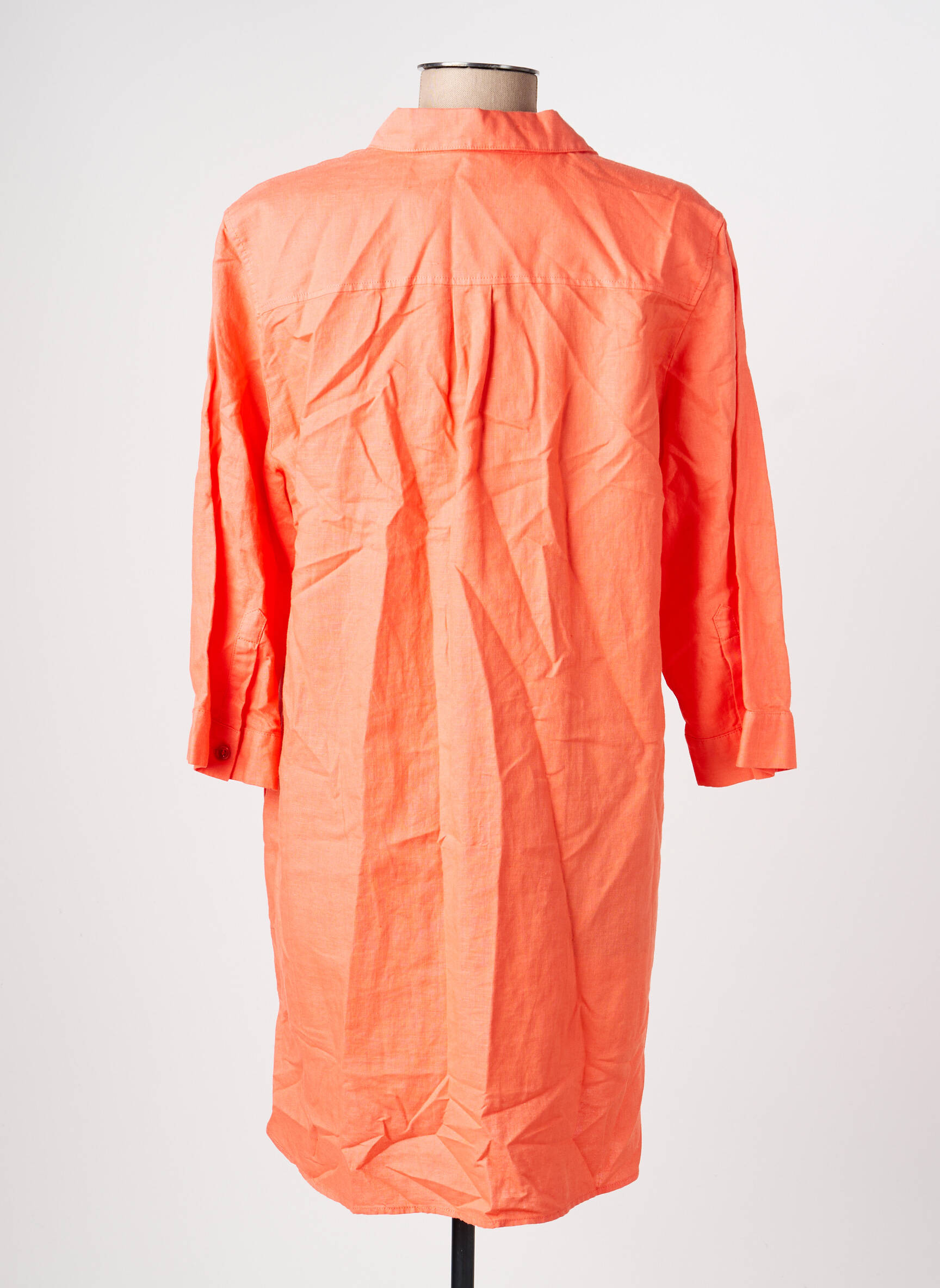 Robe mi-longue manches 3/4 manches 3/4 orange OLSEN femme