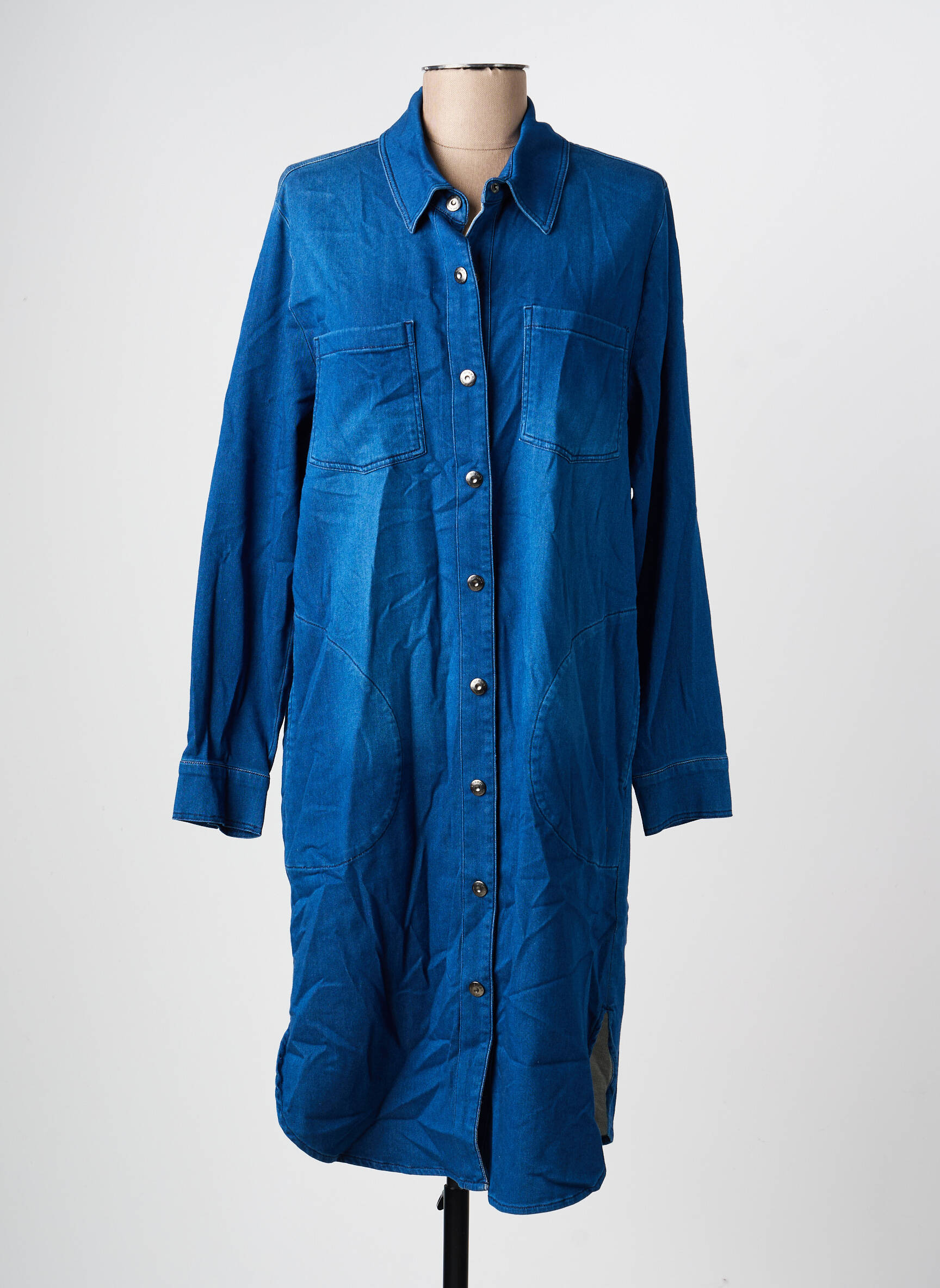 Robe mi-longue manches longues manches longues bleu OLSEN femme
