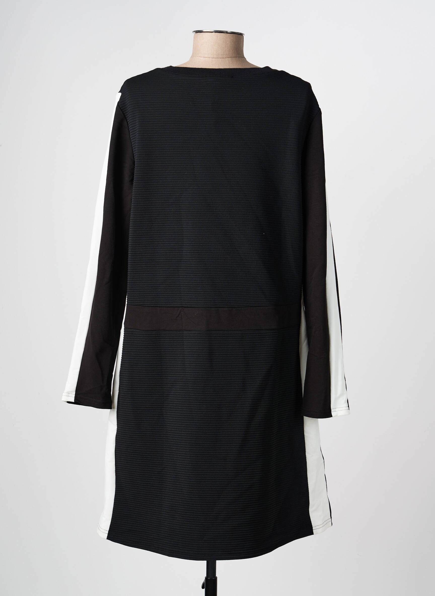 Robe mi-longue manches longues manches longues noir TUZZI femme