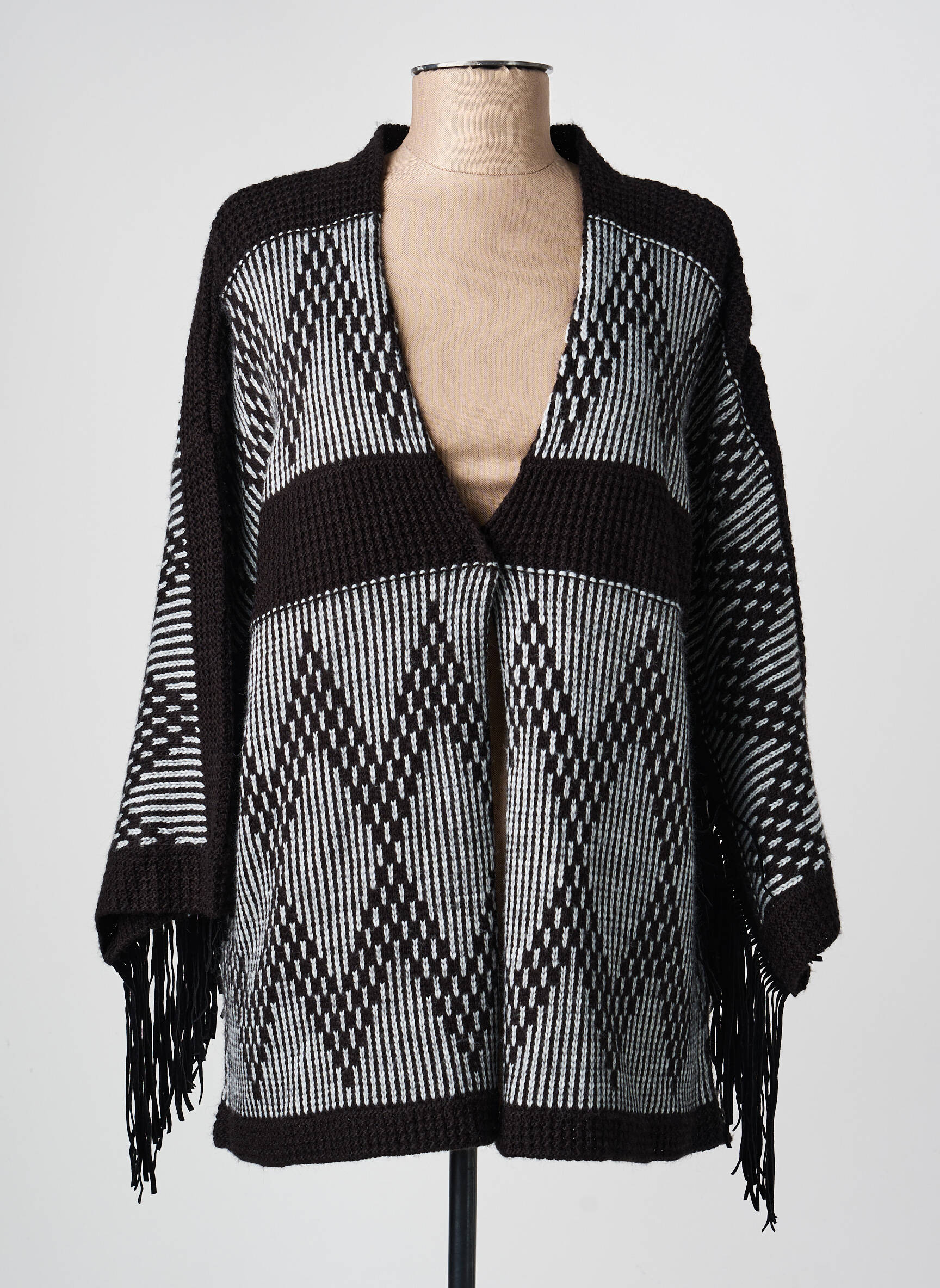 Gilet manches longues manches 3/4 noir PAUSE CAFE femme