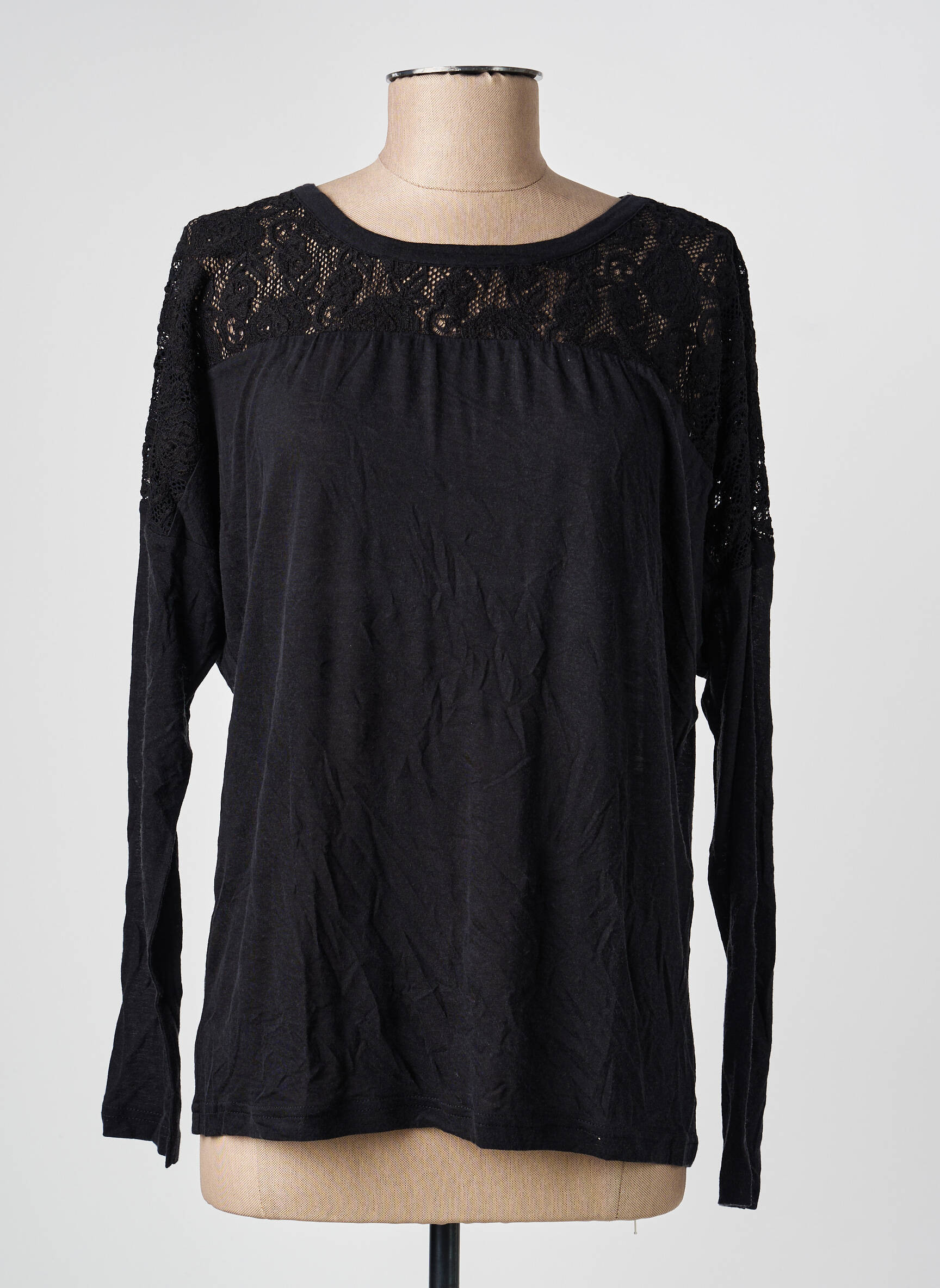 T-shirt manches longues manches longues noir UN . C TOUT femme