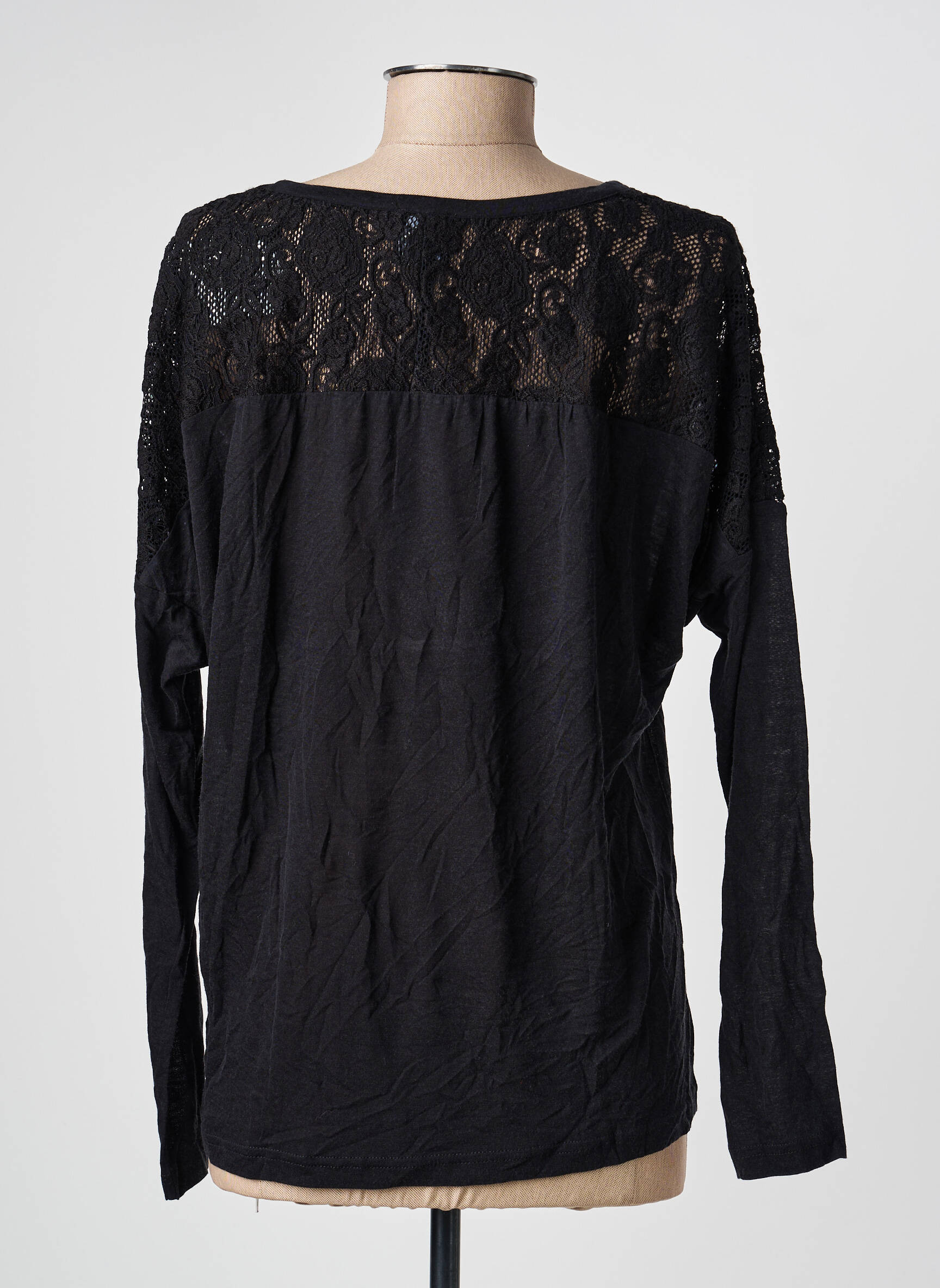 T-shirt manches longues manches longues noir UN . C TOUT femme