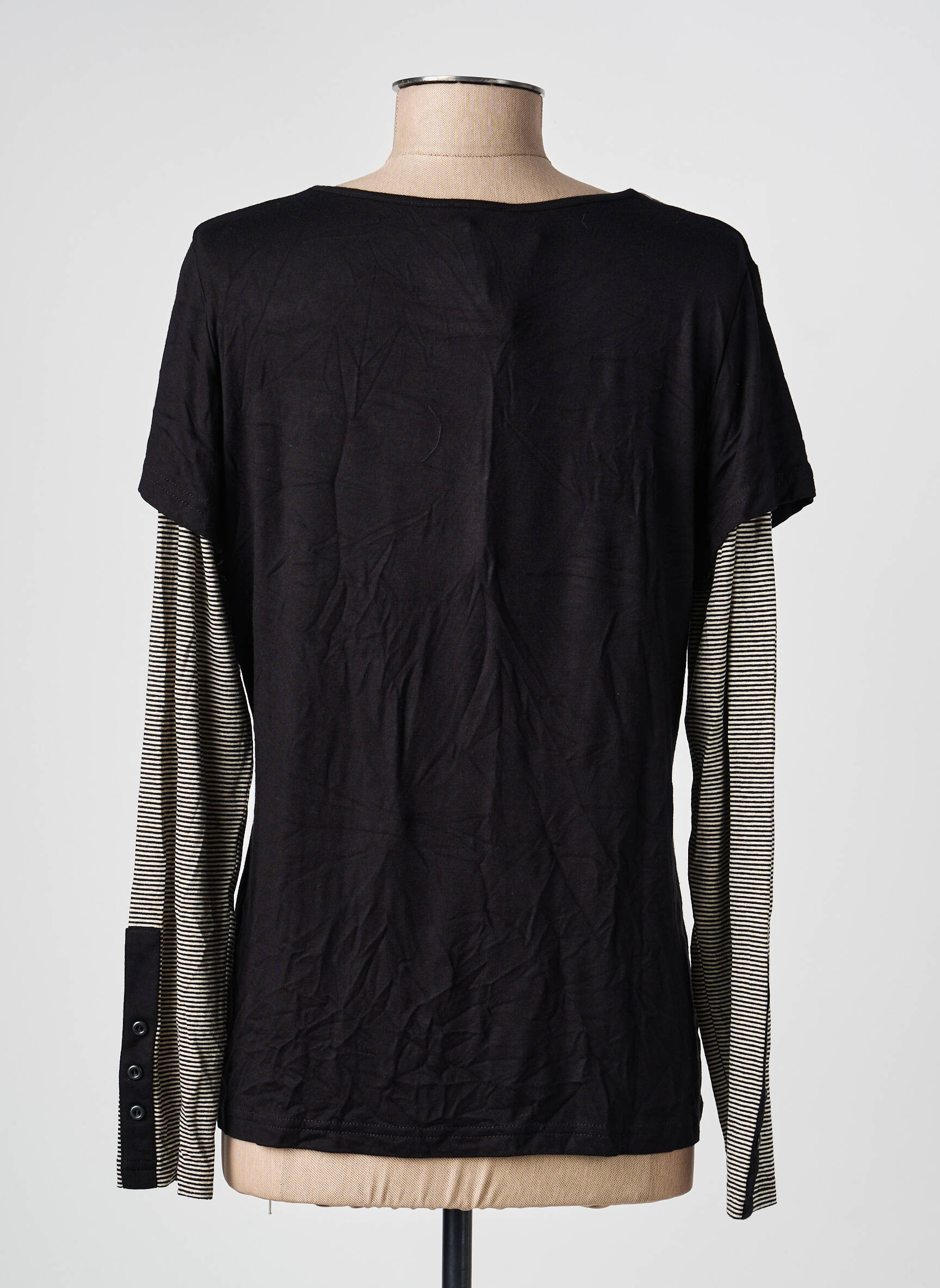 T-shirt manches longues manches longues noir PAUSE CAFE femme