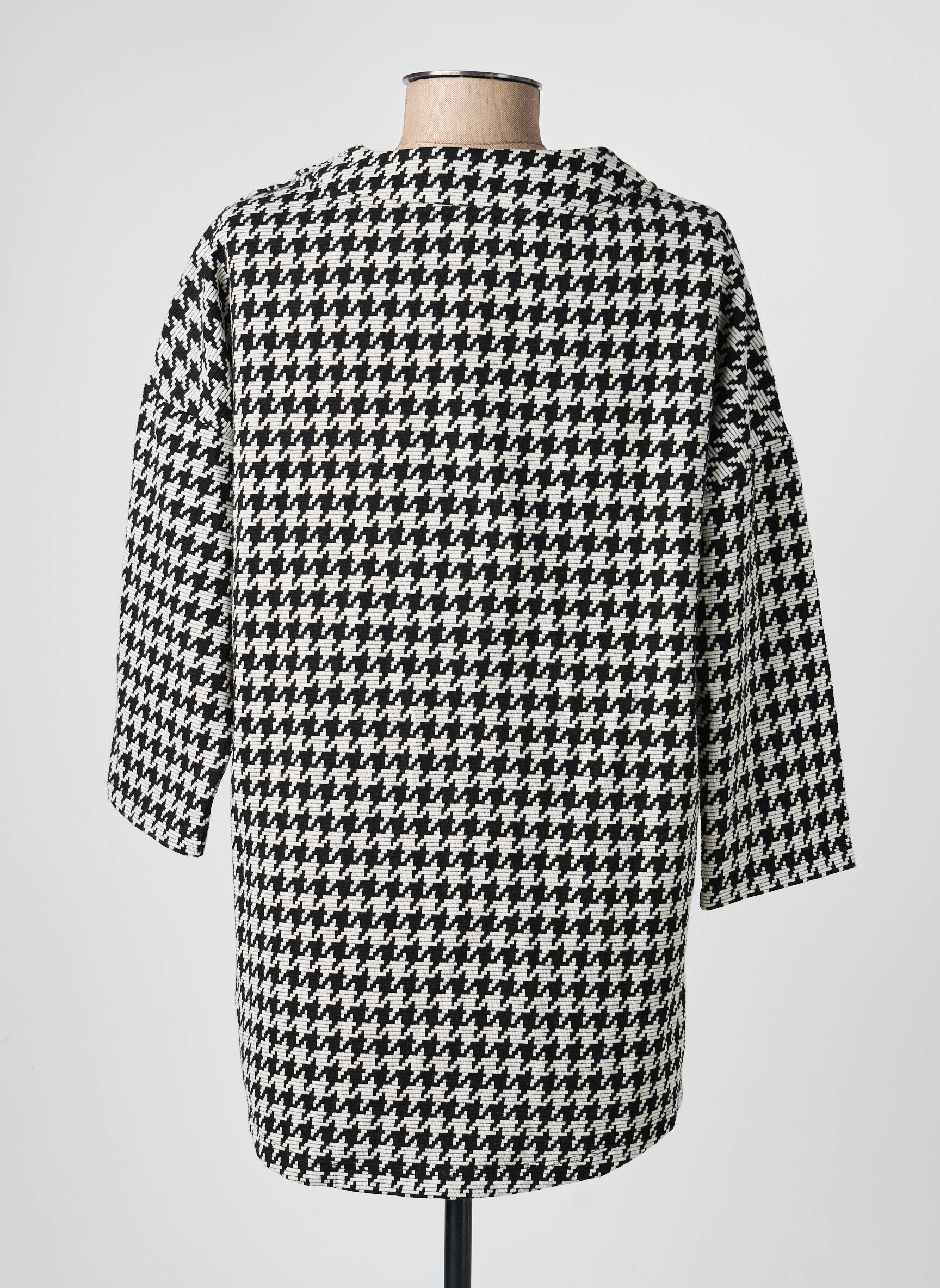 Pull coupe droite manches 3/4 noir OLSEN femme