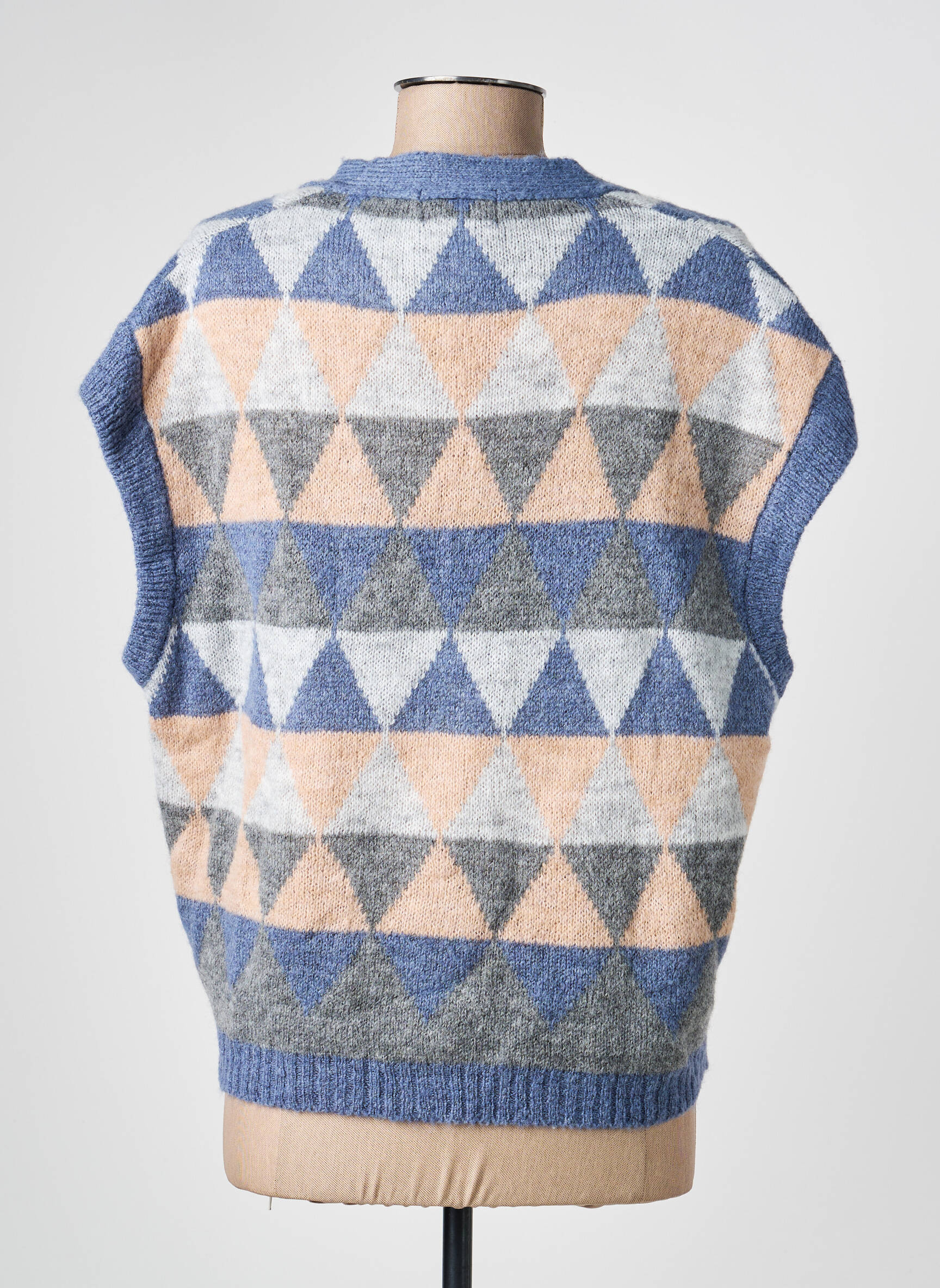 Gilet manches courtes coupe droite bleu GUITARE femme