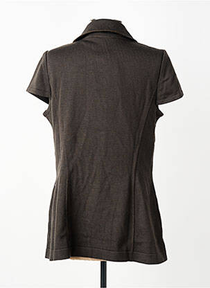 Gilet manches courtes fermeture boutonnée sur le devant vert PAUPORTÉ femme