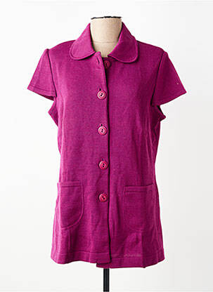 Gilet manches courtes fermeture boutonnée sur le devant violet PAUPORTÉ femme