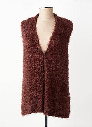 Gilet sans manche coupe droite marron OLSEN femme