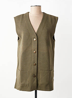 Gilet sans manche coupe droite vert PAUPORTÉ femme