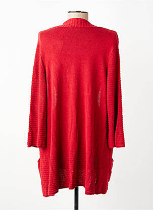 Gilet manches longues maille tricot rouge OLSEN femme