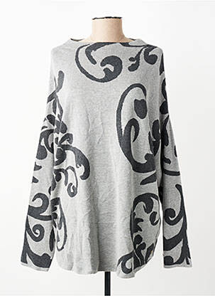 Pull col rond manches longues gris OLSEN femme