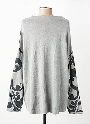 Pull col rond manches longues gris OLSEN femme