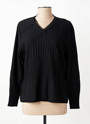 Pull coupe droite manches longues noir PAUPORTÉ femme