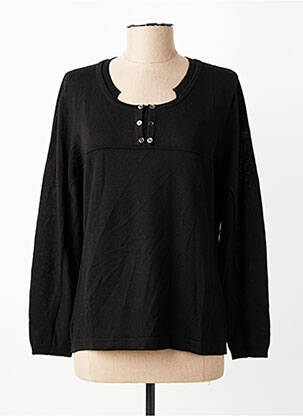 Pull coupe droite manches longues noir PAUPORTÉ femme