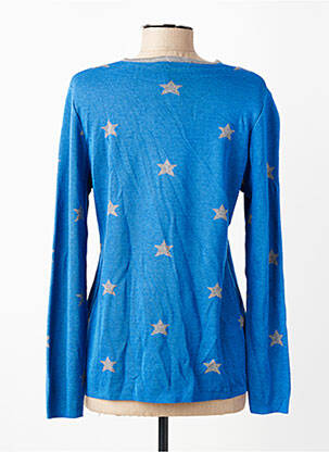 Pull coupe cintrée manches longues bleu GRIFFON femme