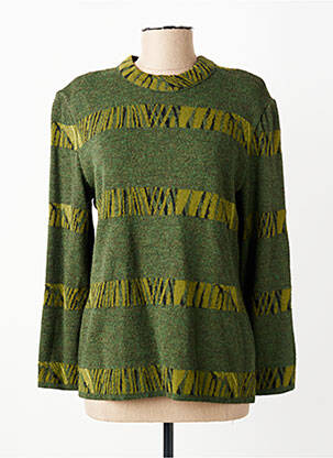 Pull coupe cintrée manches longues vert JEAN GIRARD femme