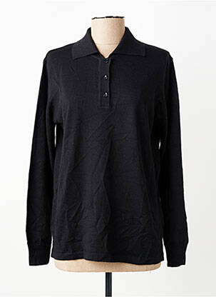 Polo coupe droite manches longues noir ELLEMME femme