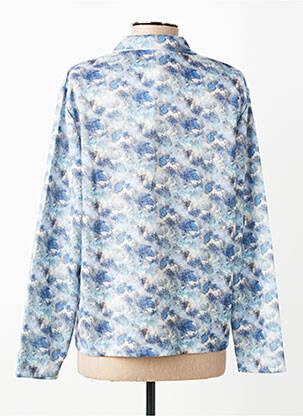 Chemisier imprimé fantaisie manches longues bleu GRIFFON femme