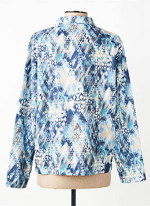 Chemisier imprimé fantaisie manches longues bleu GRIFFON femme