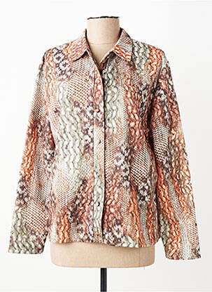 Chemisier imprimé fantaisie manches longues orange GRIFFON femme