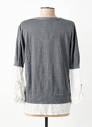 Pull col rond manches longues gris PAUSE CAFE femme