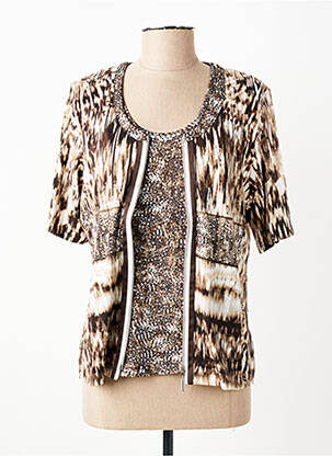 Twin-set imprimé fantaisie marron RABE femme