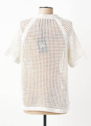 Pull coupe droite manches courtes beige RABE femme