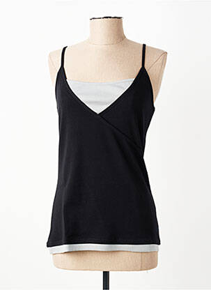 Top coupe cintrée sans manche noir KATMAI femme