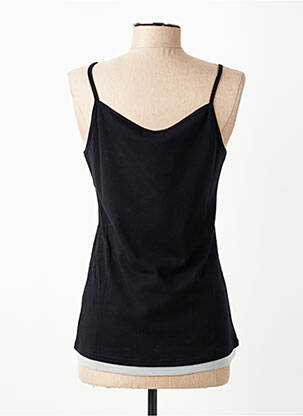 Top coupe cintrée sans manche noir KATMAI femme