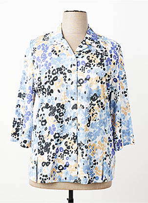 Chemisier imprimé fantaisie manches 3/4 bleu KARELIA femme