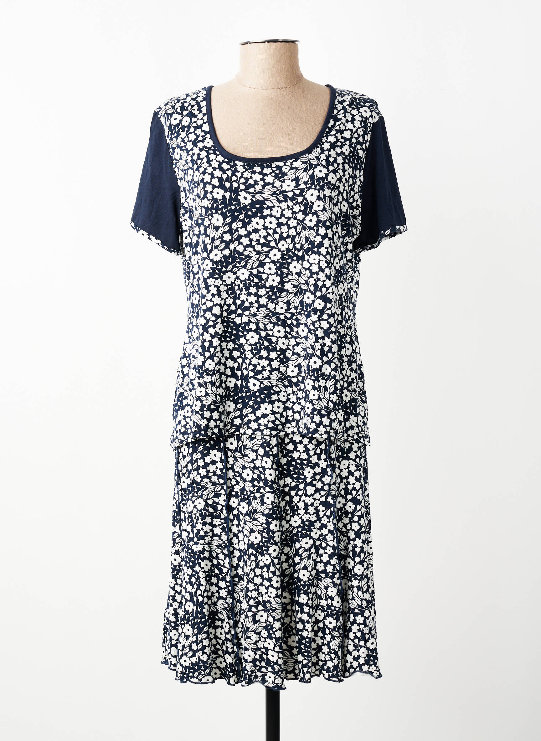 Ensemble jupe coupe cintrée bleu GUY DUBOUIS femme