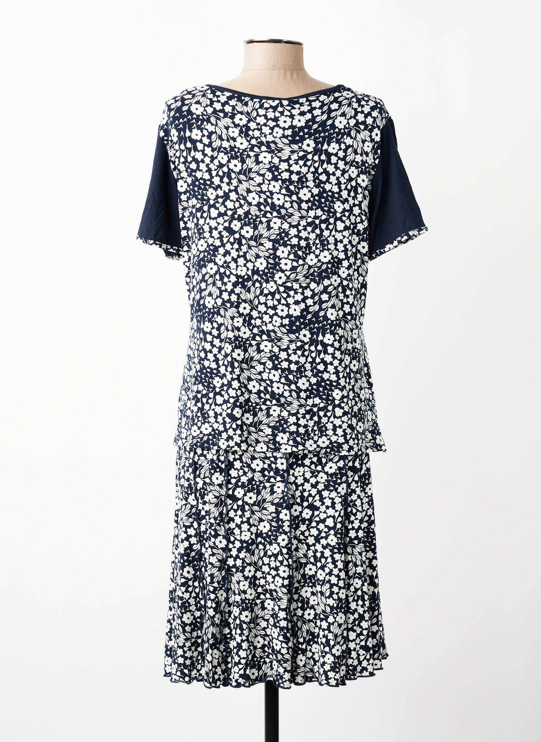 Ensemble jupe coupe cintrée bleu GUY DUBOUIS femme