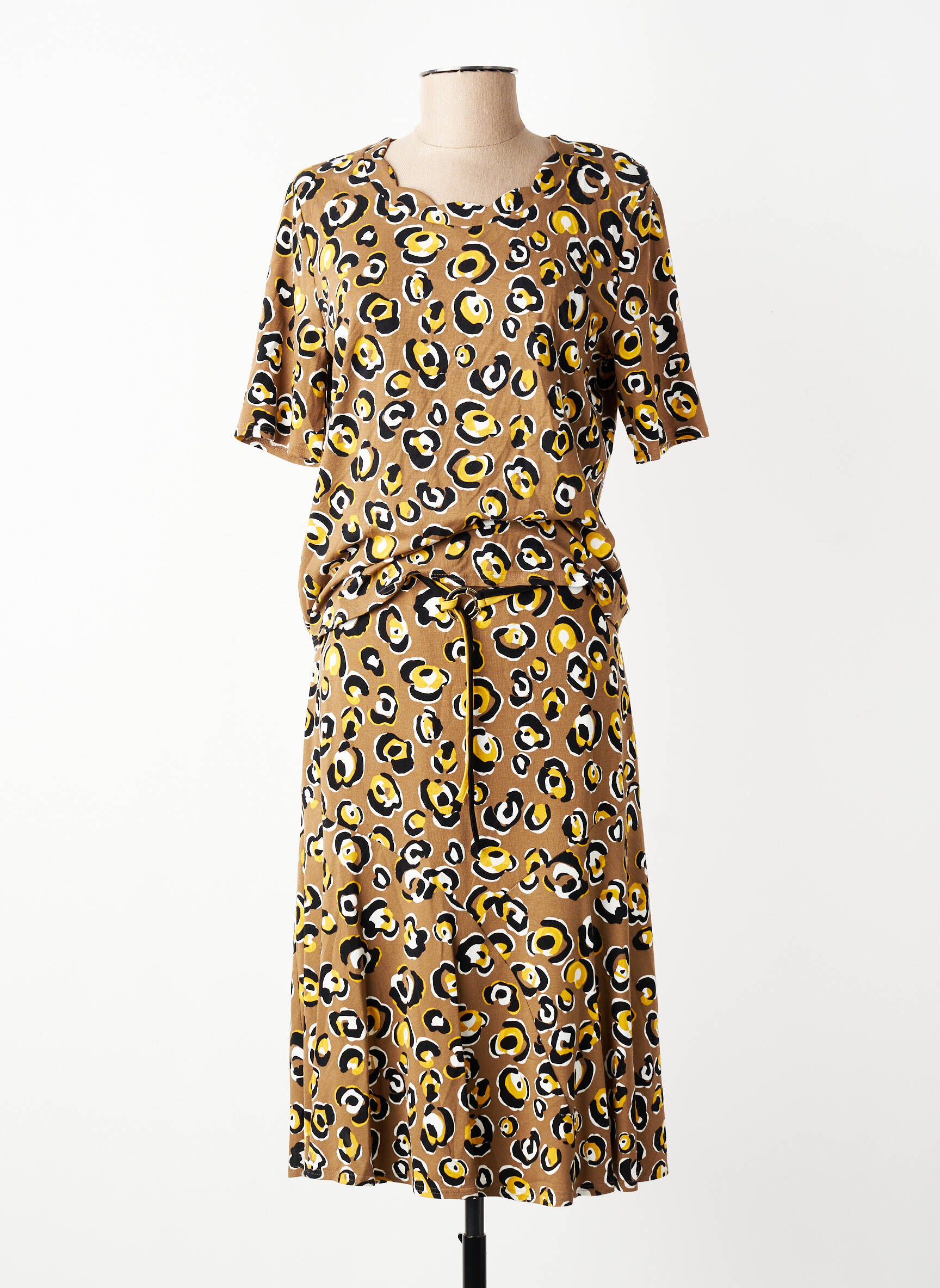 Ensemble jupe coupe cintrée marron FRANK WALDER femme