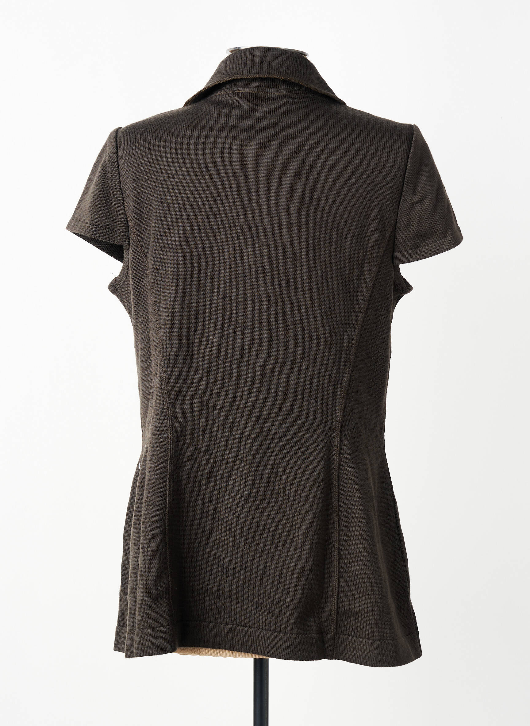 Gilet manches courtes fermeture boutonnée sur le devant vert PAUPORTÉ femme