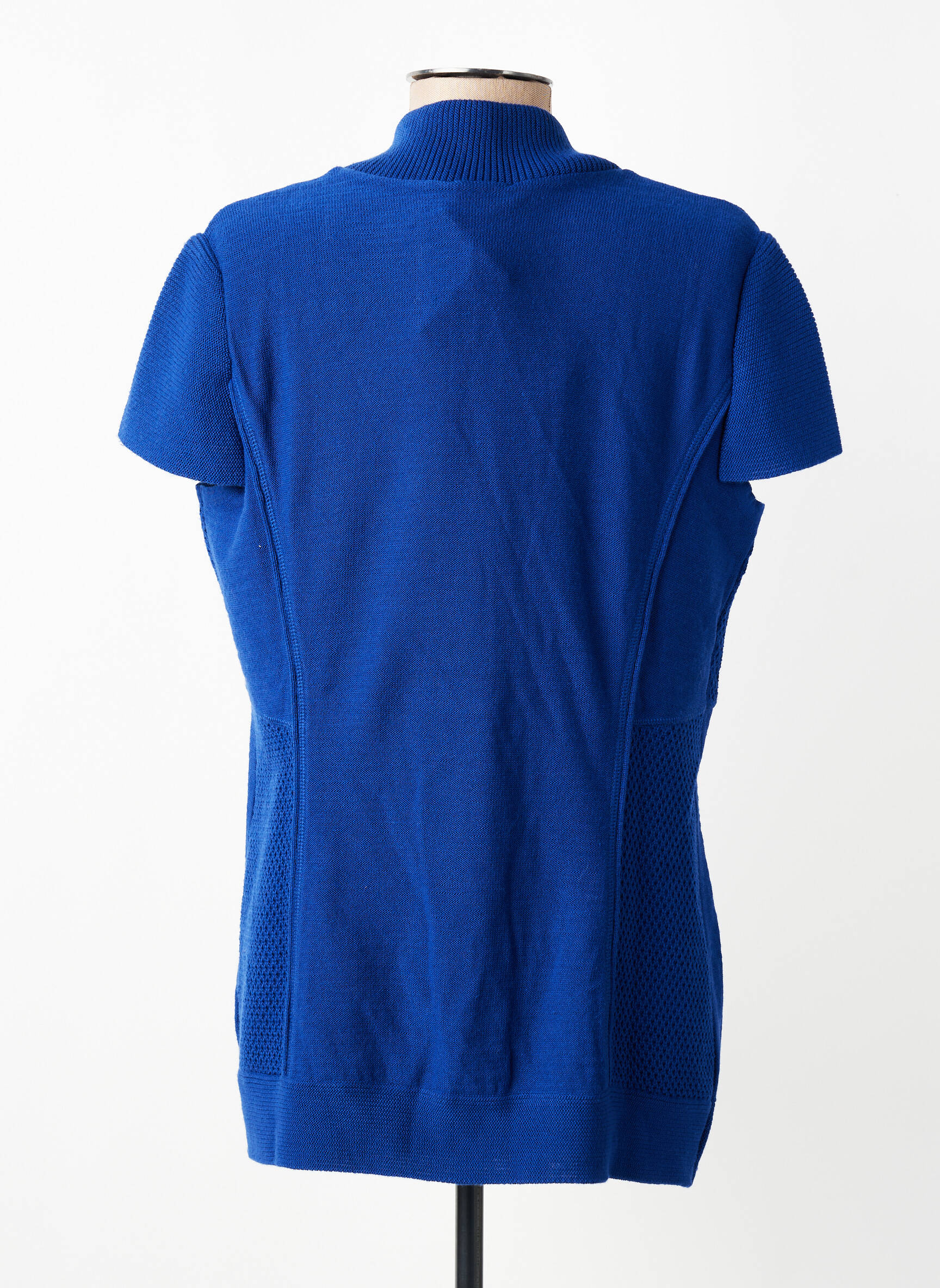 Gilet manches courtes fermeture boutonnée sur le devant bleu PAUPORTÉ femme
