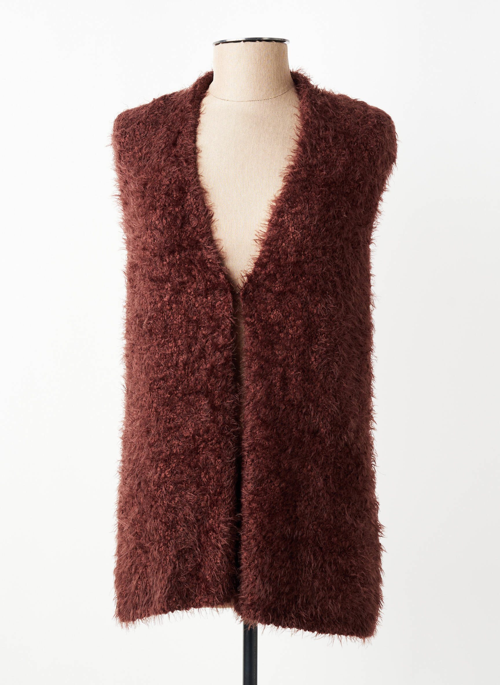 Gilet sans manche coupe droite marron OLSEN femme