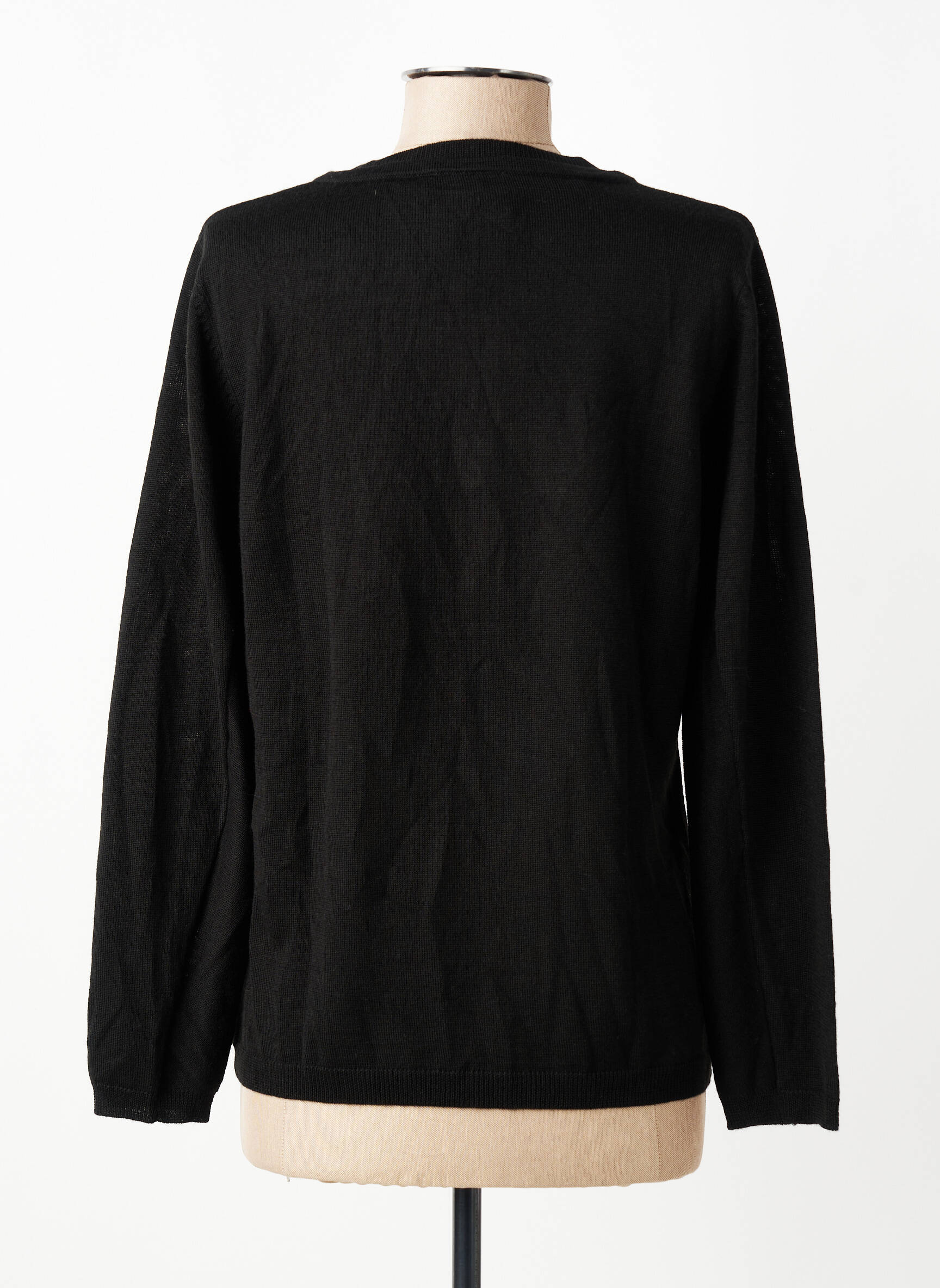 Pull coupe droite manches longues noir PAUPORTÉ femme