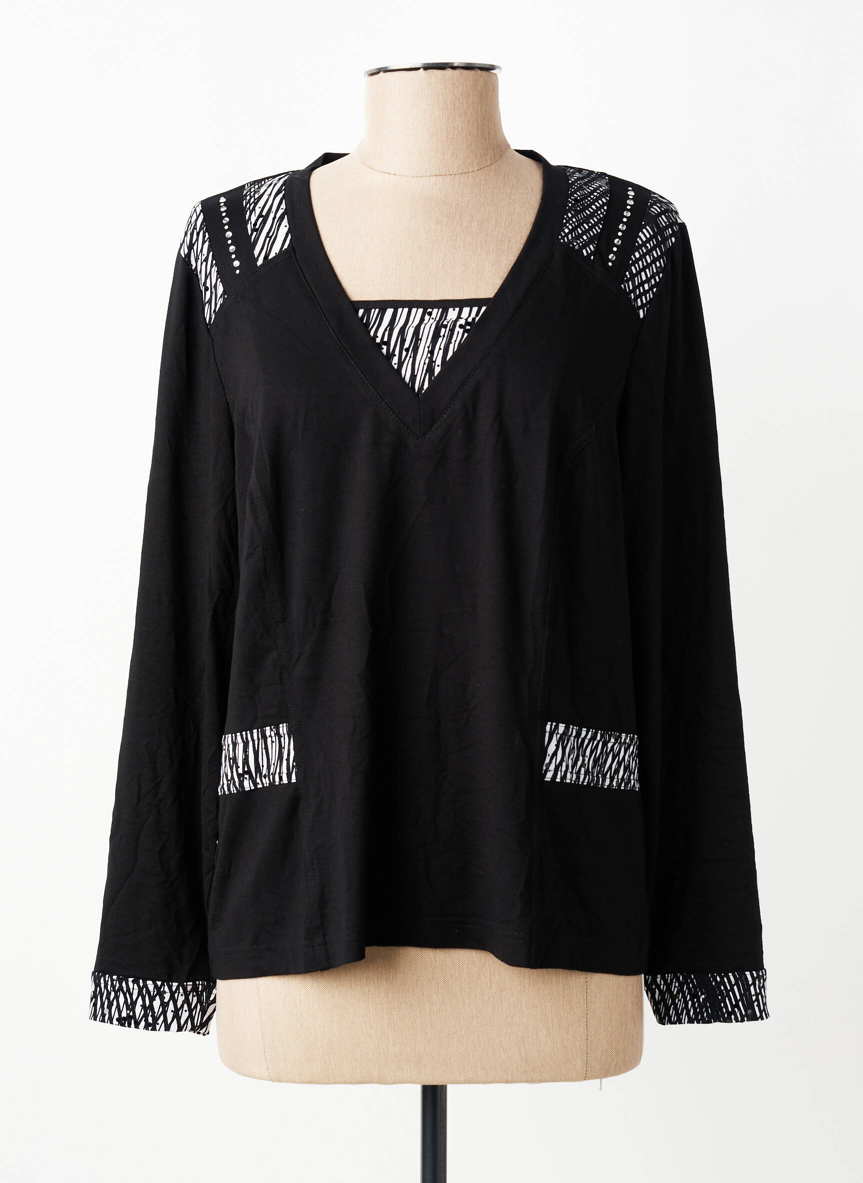 T-shirt manches longues manches longues noir PAUPORTÉ femme