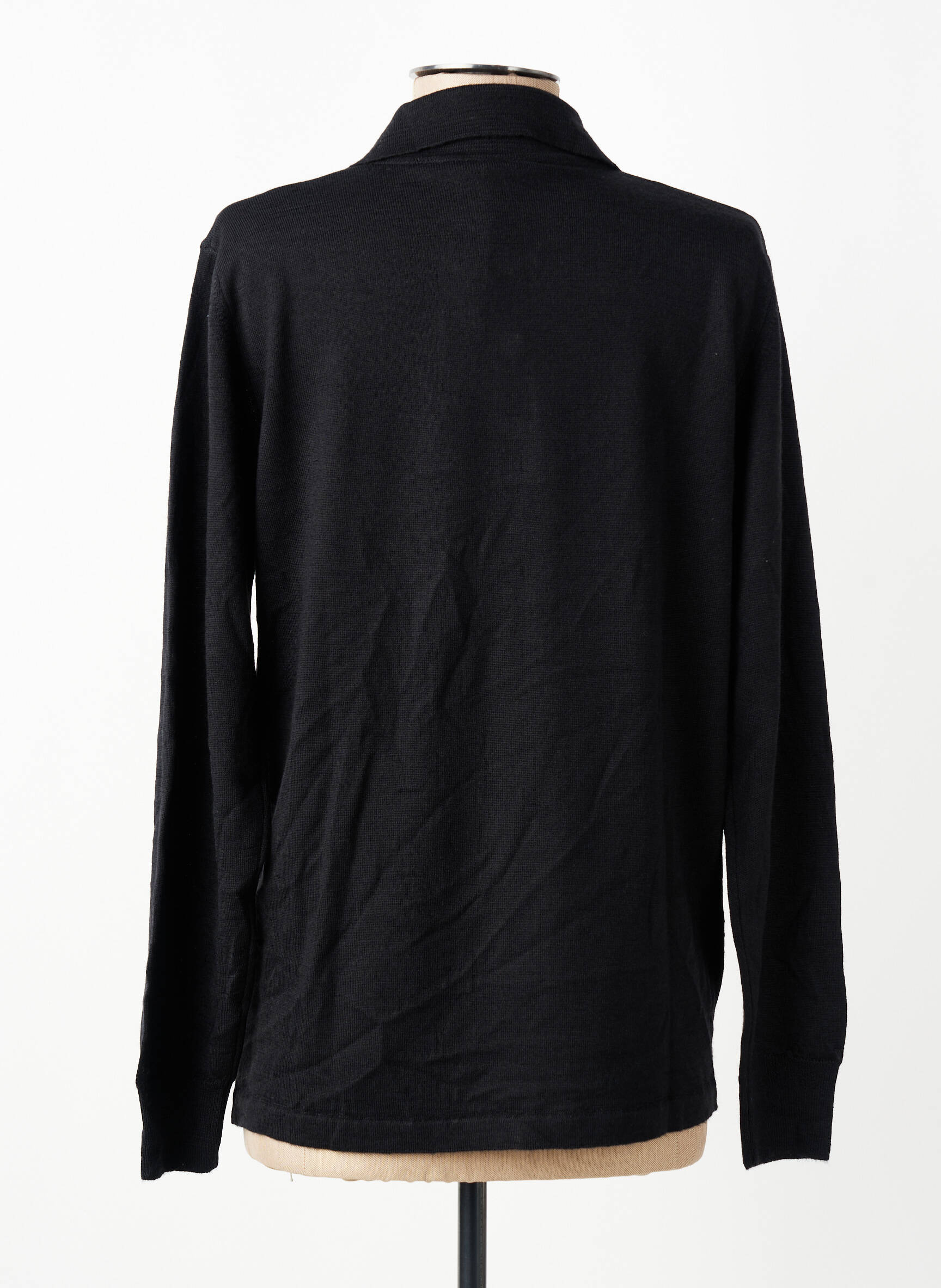 Polo coupe droite manches longues noir ELLEMME femme
