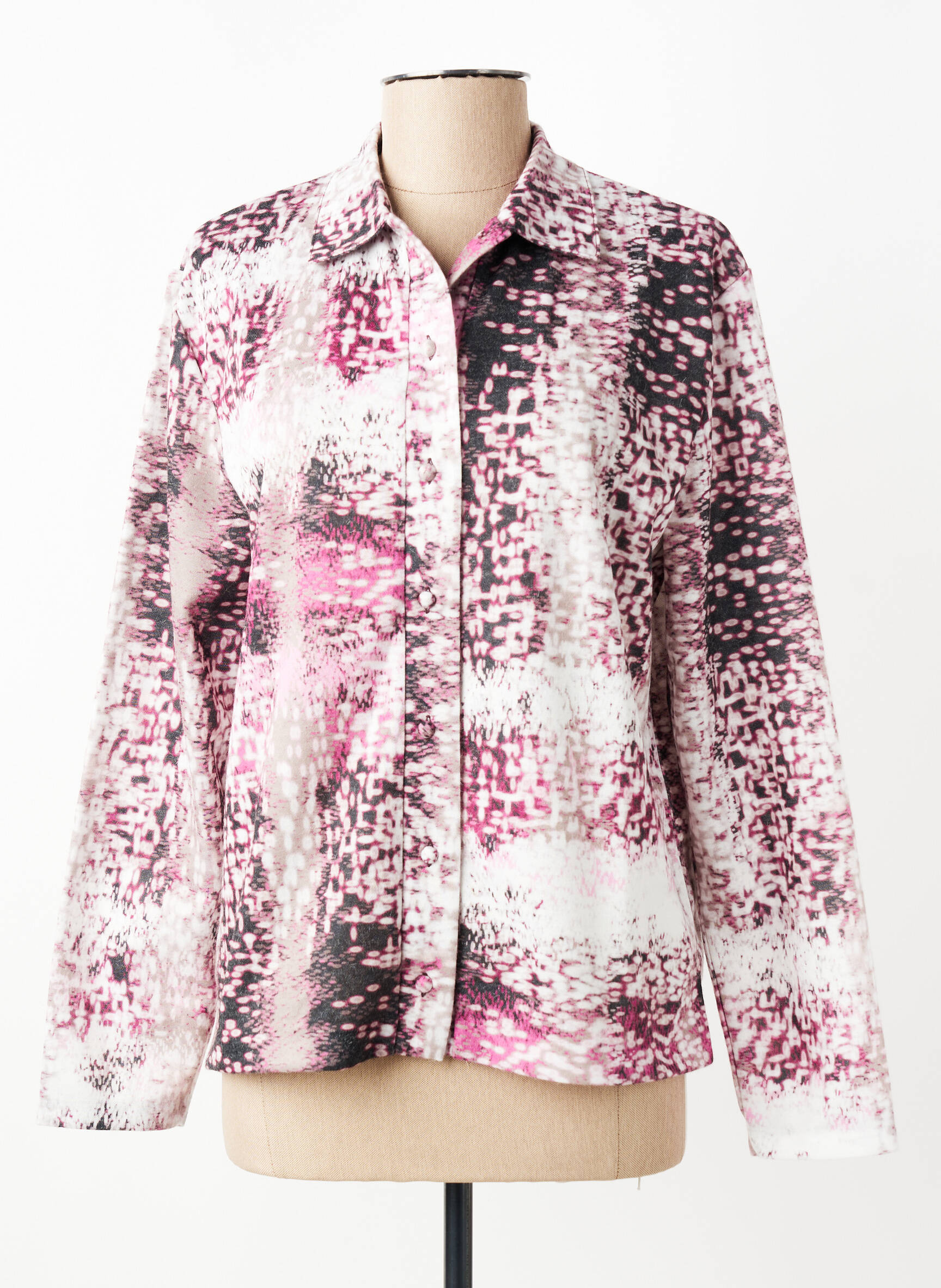 Chemisier imprimé fantaisie manches longues rose GRIFFON femme