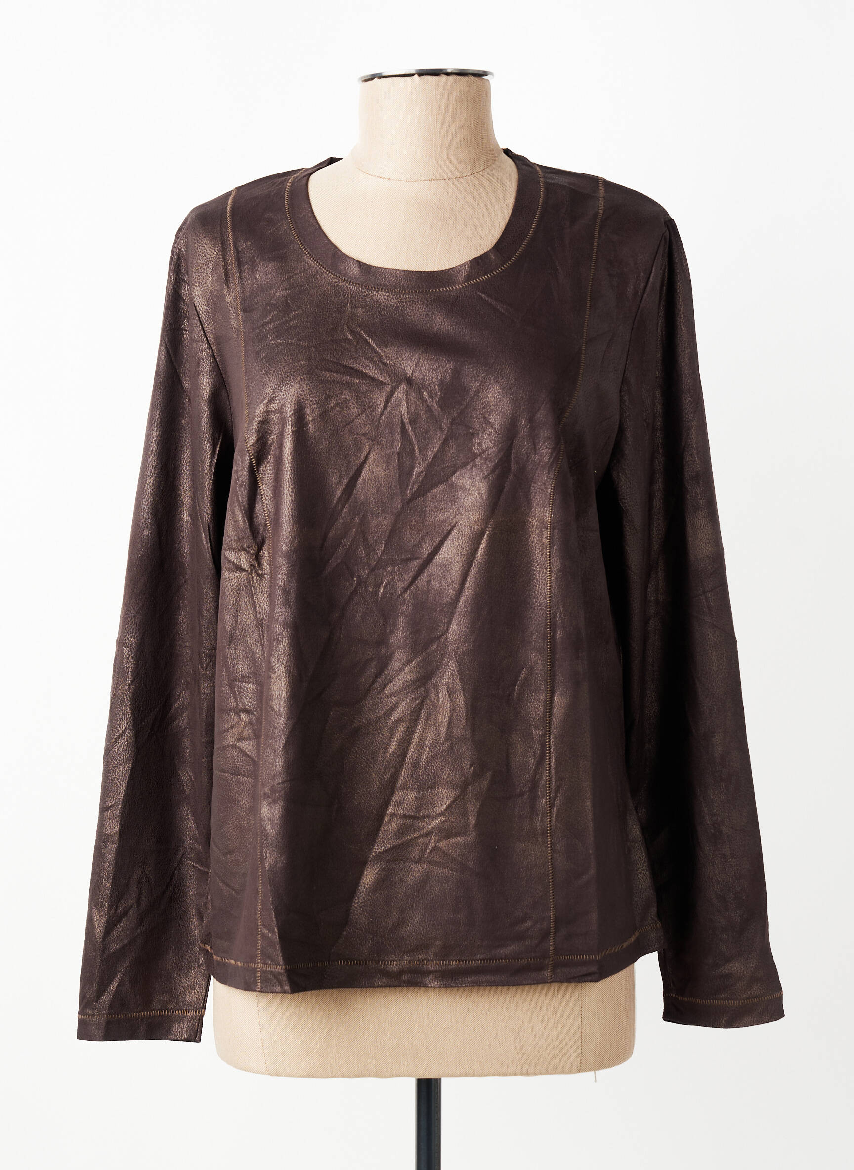 T-shirt manches longues manches longues marron PAUPORTÉ femme