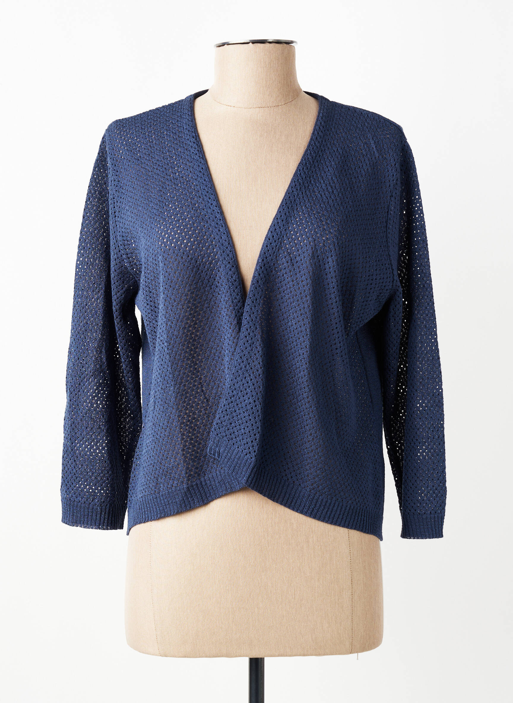 Gilet manches longues manches 3/4 bleu GRIFFON femme