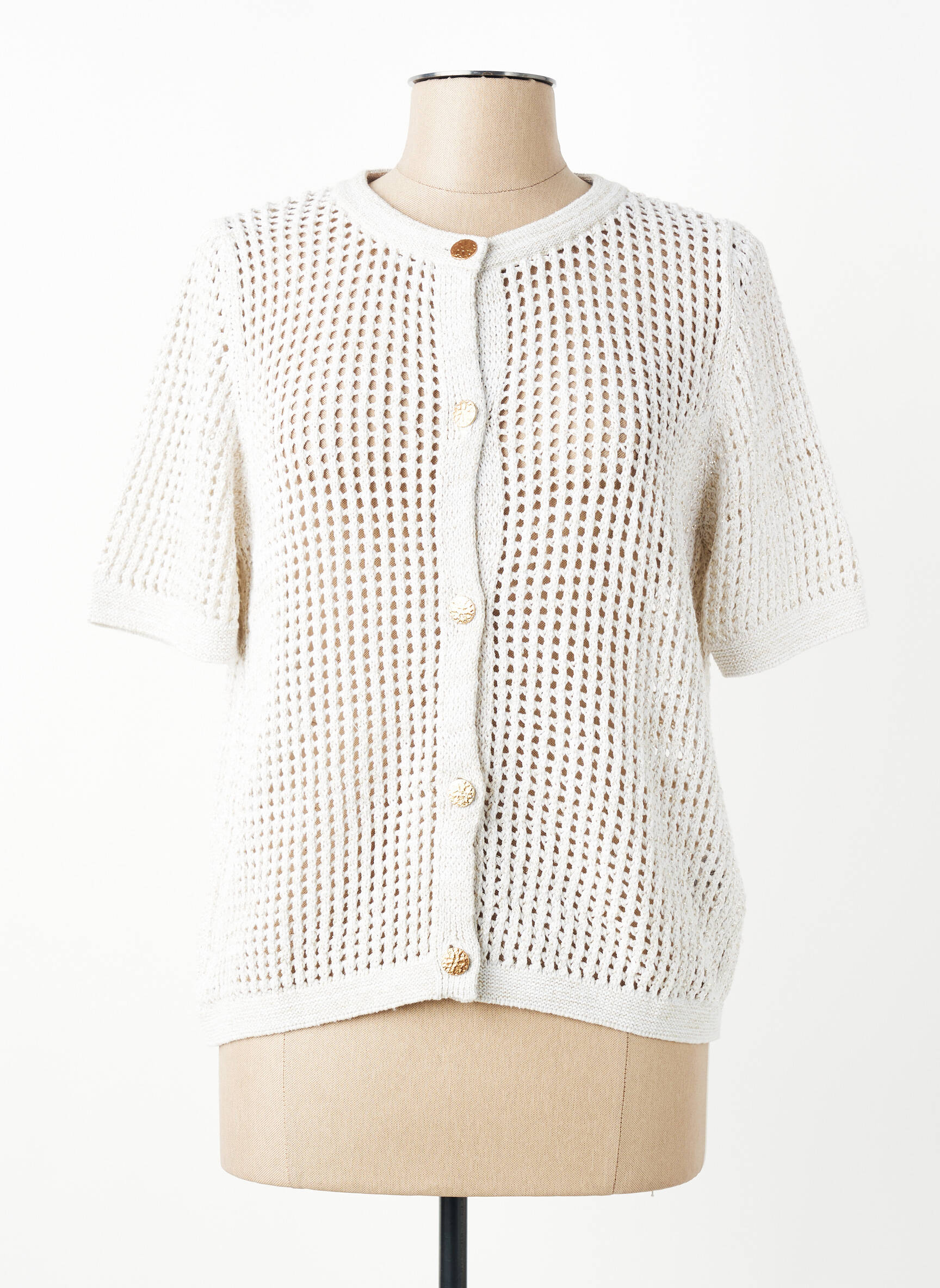 Gilet manches courtes coupe droite beige RABE femme