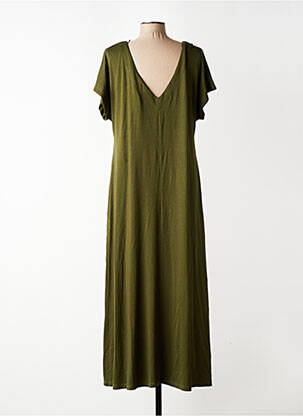 Robe longue manches courtes manches courtes vert MAT. femme