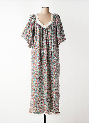 Robe longue tissage popeline manches courtes marron CHICOSOLEIL femme