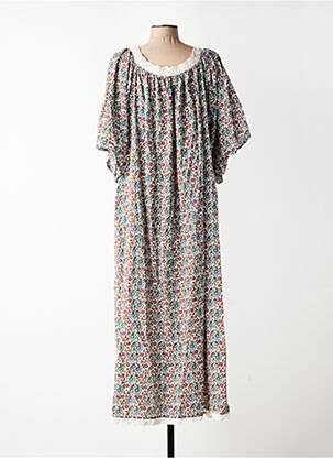 Robe longue tissage popeline manches courtes marron CHICOSOLEIL femme
